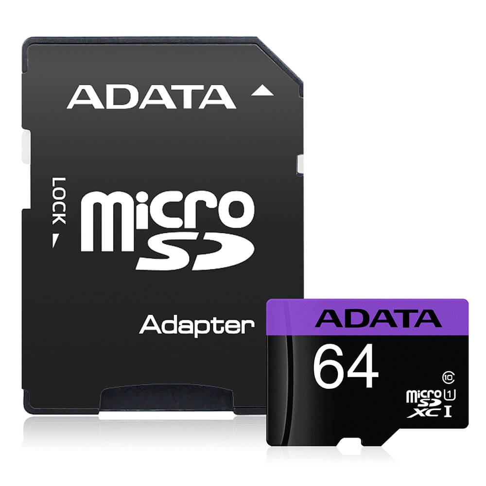 Memoria micro SDHC 64gb Adata Clase 10 c/adaptador