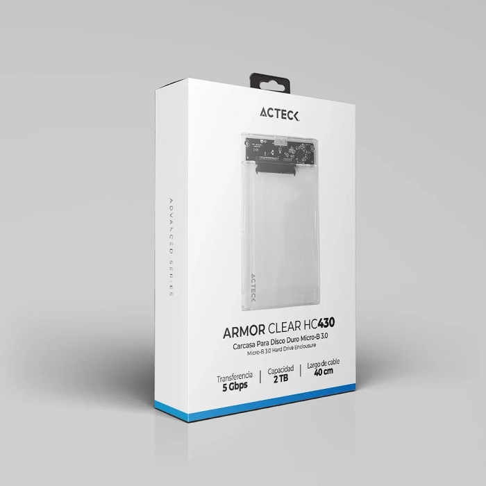 Gabinete p/disco duro 2.5" SATA USB 3.0 Acteck HC430 Armor C