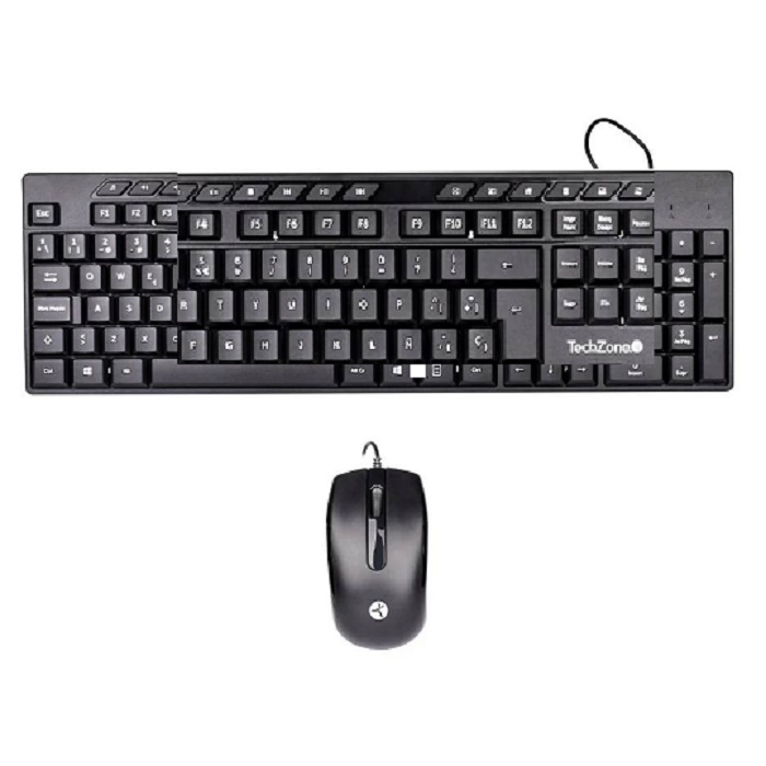 Kit teclado y mouse TechZone USB Alambrico Negro TZACCBA01