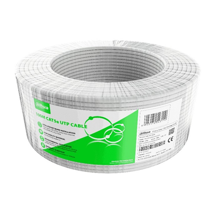 Bobina de cable UTP 100m Dahua Cat5e Blanco Interior