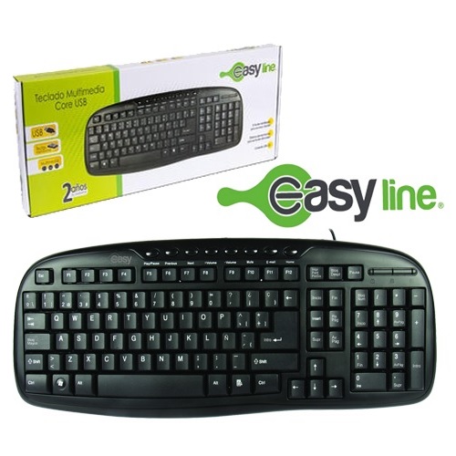 Teclado Easy Line Multimedia Core USB (EL-993384) Negro