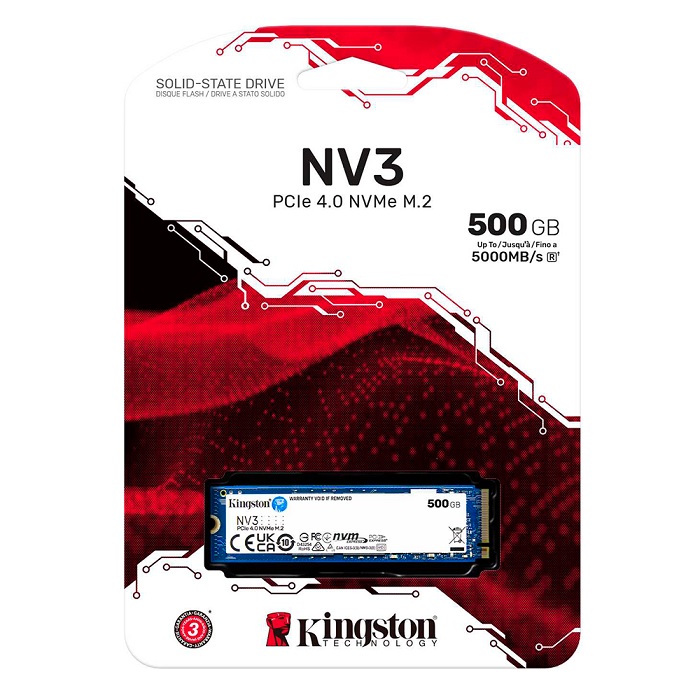 Unidad SSD Kingston SNV3S NVMe 500 GB PCI Express 4.0 M.2