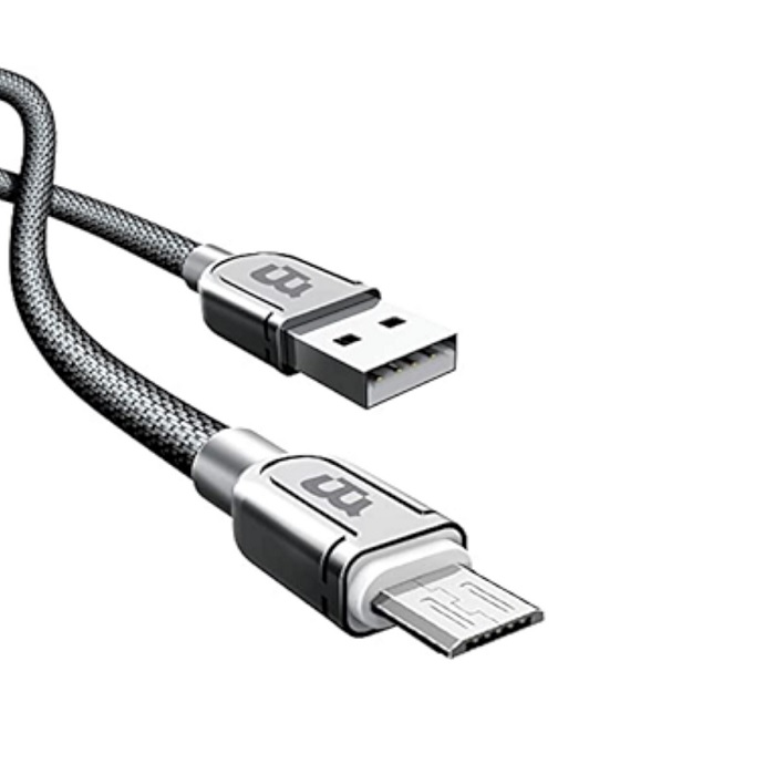 Cable Micro USB Blackpcs Excellence Micro USB V8 1 Metro Metálico Plata