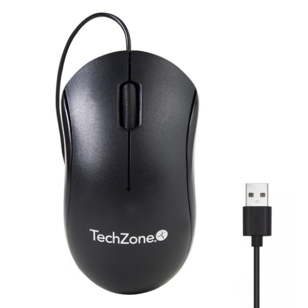 Mouse TechZone TZACMOA01 Alámbrico USB 1200DPI 1.5m Negro