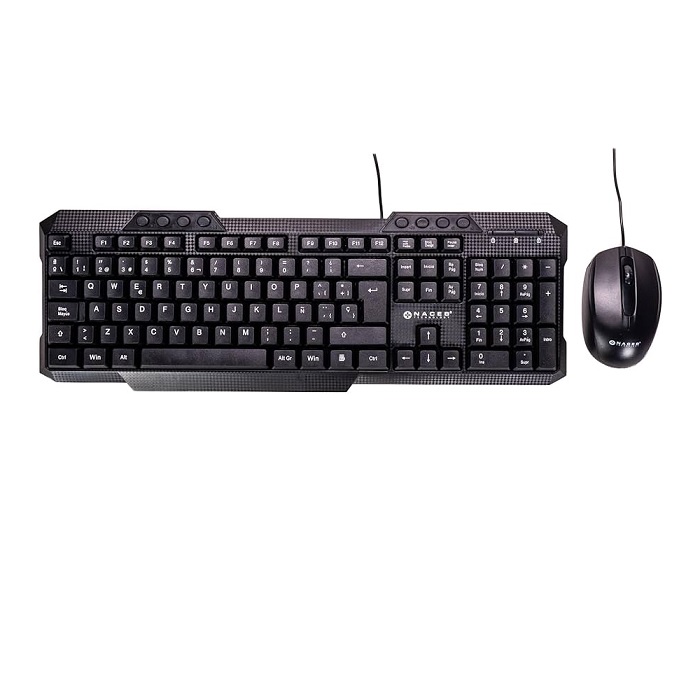 Kit Teclado Y Mouse Naceb NA-618N USB Alámbrico Español Resistente Agua