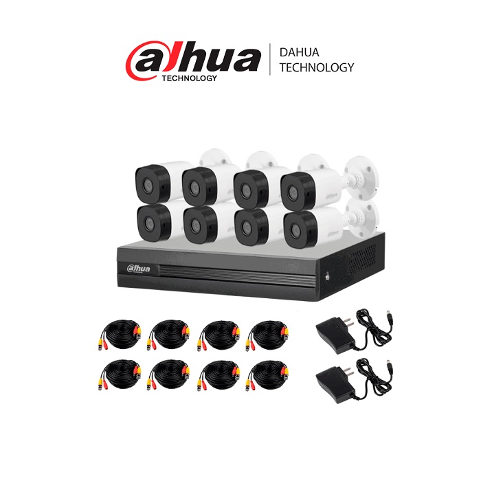 Kit Videovigilancia Dahua KITXVR1B08-I 8 Cámaras 2MP HDCVI DVR 8 Canales