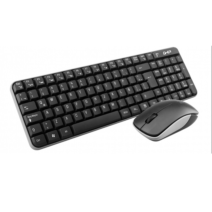 Kit Teclado Y Mouse Inalámbrico Ghia GT4000BB USB 2.4GHz Negro